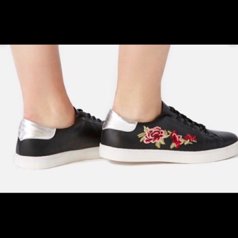 ❣️SALE NWB! Embroidered Vegan Leather Sneakers